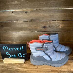 New Kids Merrell Polar Puffer Gray Waterproof Insulated Winter Boots Size 13 C‎